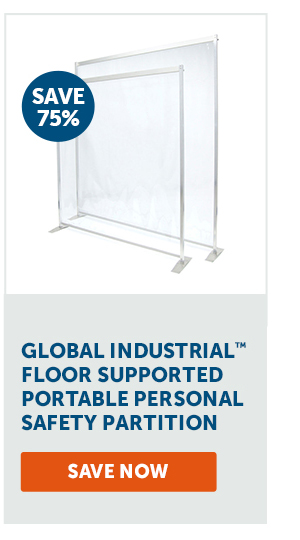 Pro_Cta_Global Industrial™ Floor Supported Portable Personal Safety Partition - Save Now