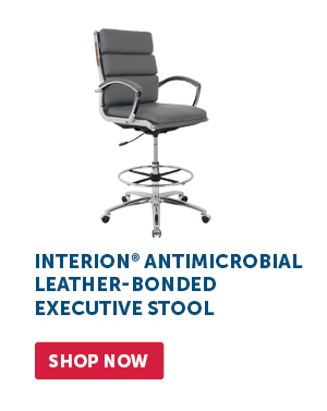 Pro_Cta_Interion® Antimicrobial Leather-Bonded Executive Stool - Shop Now