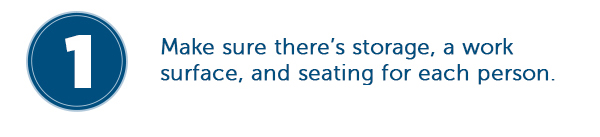 Cta_Make Sure There’s Storage, A Work Surface, And Seating For Each Person