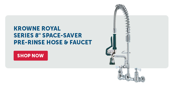 Pro_Cta_Krowne Royal Series 8" Space-Saver Pre-Rinse Hose & Faucet - Shop Now