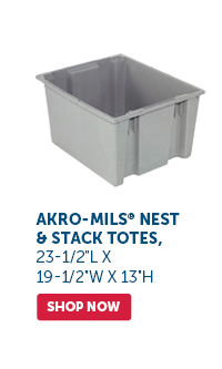 Pro_Cta_Akro-Mils Nest & Stack Totes 23-1/2"L x 19-1/2"W x 13"H - Shop Now