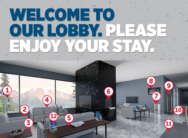 Her_Welcome To Our Lobby. Please Enjoy Your Stay.