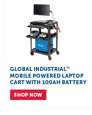Pro_Cta_Global Industrial Mobile Powered Laptop Cart with 100AH Battery - Shop Now