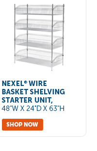 Pro_Cta_Nexel Wire Basket Shelving Starter Unit, 48"W x 24"D x 63"H - Shop Now