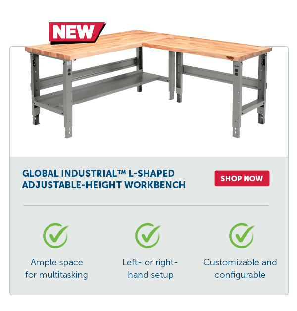 Pro_Cta_Global Industrial L-Shaped Adjustable-Height Workbench - Shop Now