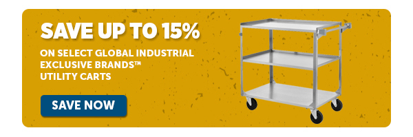 Pro_Cta_Save Up To 15% On Select Global Industrial Exclusive Brands Utility Carts - Save Now