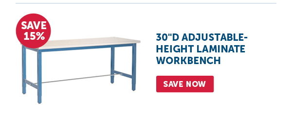 Pro_Cta_30"D Adjustable-Height Laminate Workbench - Save Now