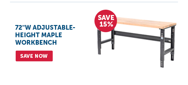 Pro_Cta_72"W Adjustable-Height Maple Workbench - Save Now