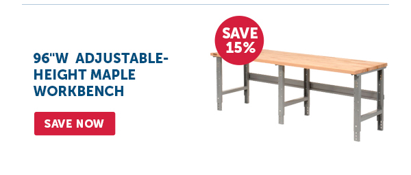 Pro_Cta_96"W Adjustable-Height Maple Workbench - Save Now