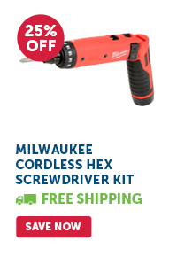 Pro_Cta_Milwaukee Cordless Hex Screwdriver Kit - Save Now