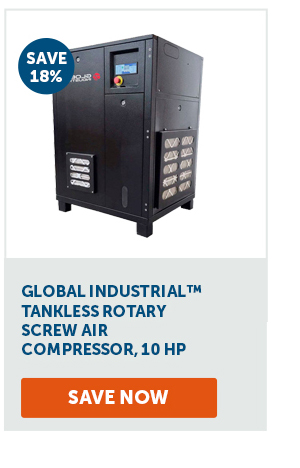 Pro_Cta_Global Industrial Tankless Rotary Screw Air Compressor, 10 HP - Save Now