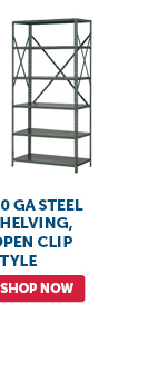 Pro_Cta_20 GA Steel Shelving, Open-Clip Style - Shop Now