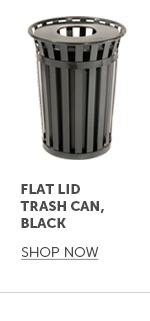 Pro_Cta_Flat Lid Trash Can, Black - Shop Now