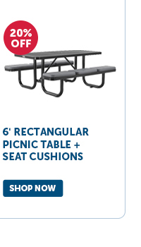 Pro_Cta_6' Rectangular Picnic Table + Seat Cushions - Shop Now