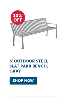 Pro_Cta_6' Outdoor Steel Slat Park Bench, Gray - Shop Now