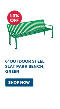 Pro_Cta_6' Outdoor Steel Slat Park Bench, Green - Shop Now