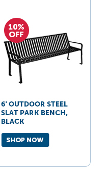 Pro_Cta_6' Outdoor Steel Slat Park Bench, Black - Shop Now