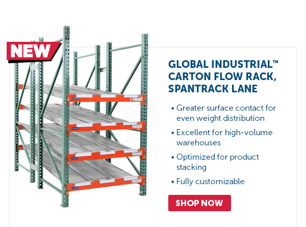 Pro_Cta_Global Industrial Carton Flow Rack, SpanTrack Lane - Shop Now