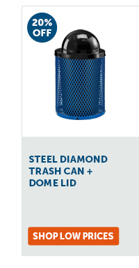 Pro_Cta_Steel Diamond Trash Can + Dome Lid - Shop Low Prices