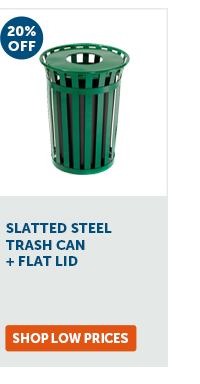 Pro_Cta_Slatted Steel Trash Can + Flat Lid - Shop Low Prices