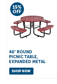 Pro_Cta_46" Round Picnic Table, Expanded Metal - Shop Now