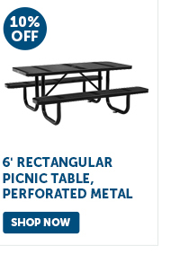 Pro_Cta_6' Rectangular Picnic Table, Perforated Metal - Shop Now