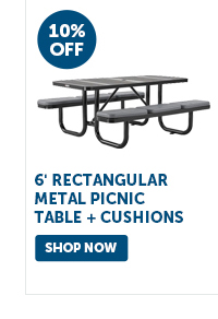 Pro_Cta_6' Rectangular Metal Picnic Table + Cushions - Shop Now