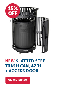 Pro_Cta_Slatted Steel Trash Can, 42"H + Access Door - Shop Now