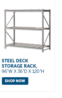 Pro_Cta_Steel Deck Storage Rack, 96"W x 36"D x 120"H - Shop Now