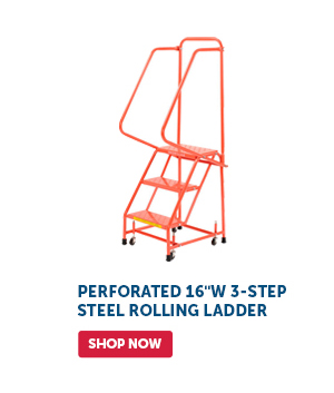 Pro_Cta_Perforated 16"W 3-Step Steel Rolling Ladder - Shop Now