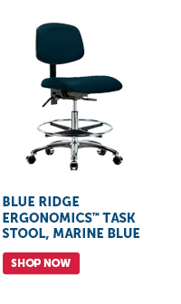 Pro_Cta_Blue Ridge Ergonomics Task Stool, Marine Blue - Shop Now