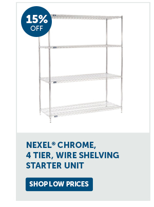 Pro_Cta_Nexel Chrome, 4-Tier, Wire Shelving Starter - Shop Low Prices