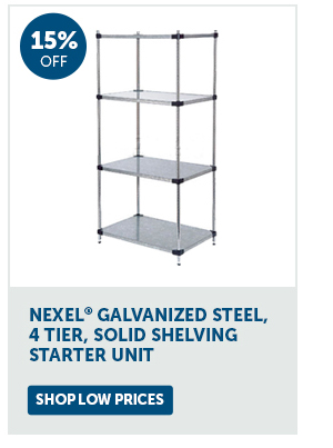 Pro_Cta_Nexel Galvanized Steel, 4-Tier, Solid Shelving Starter Unit - Shop Low Prices