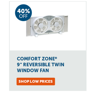 Pro_Cta_Comfort Zone 9" Reversible Twin Window Fan - Shop Low Prices