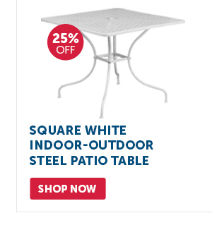 Pro_Cta_Square White Indoor-Outdoor Steel Patio Table - Shop Now