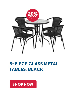 Pro_Cta_5-Piece Round Glass Metal Table, Black - Shop Now