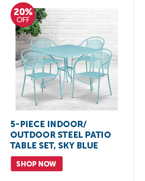 Pro_Cta_5-Piece Indoor/Outdoor Steel Patio Table Set, Sky Blue - Shop Now