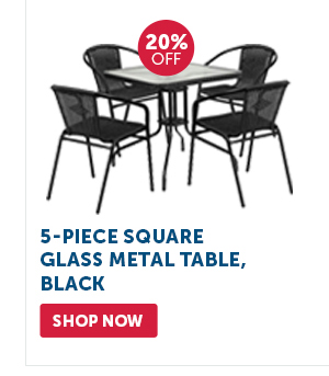 Pro_Cta_5-Piece Square Glass Metal Table, Black - Shop Now