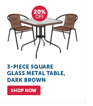 Pro_Cta_3-Piece Square Glass Metal Table, Dark Brown - Shop Now