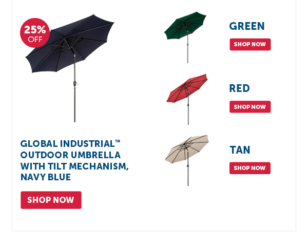 Pro_Cta_Global Industrial Outdoor Umbrella with Tilt Mechanism, Navy Blue - Shop Now