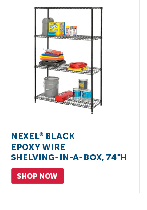 Pro_Cta_Nexel Black Epoxy Wire Shelving-In-A-Box, 74"H - Shop Now