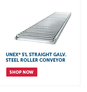 Pro_Cta_UNEX 5'L Straight Galv. Steel Roller Conveyor - Shop Now