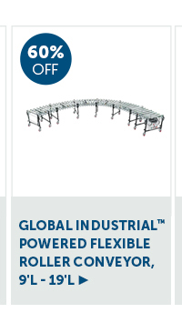 Pro_Global Industrial Powered Flexible Roller Conveyor, 9'L - 19'L