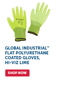 Pro_Cta_Global Industrial Flat Polyurethane Coated Gloves, Hi-Viz Lime - Shop Now