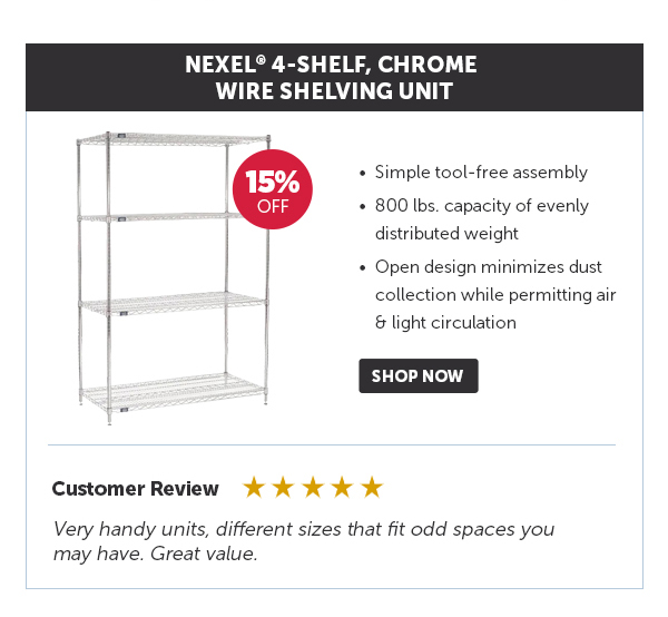 Pro_Cta_Nexel 4-Shelf, Chrome Wire Shelving Unit - Shop Now