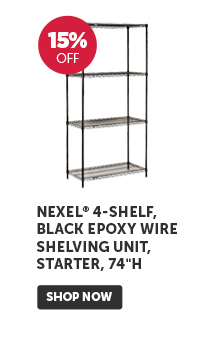 Pro_Cta_Nexel 4-Shelf, Black Epoxy Wire Shelving Unit, Starter, 74"H - Shop Now