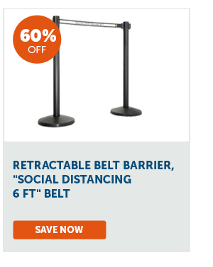 Pro_Cta_Retractable Belt Barrier, "Social Distancing 6 Ft" Belt - Save Now