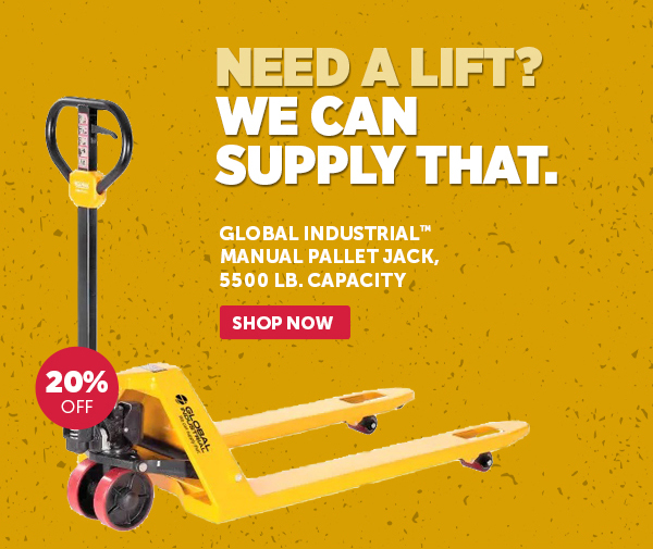 Her_Pro_Cta_Global Industrial Manual Pallet Jack, 5500 Lb. Capacity - Shop Now