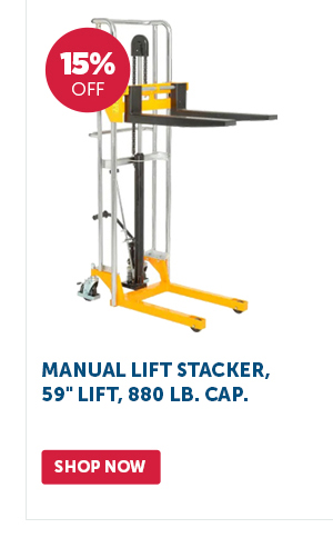 Pro_Cta_Manual Lift Stacker, 59" Lift, 880 Lb. Cap. - Shop Now