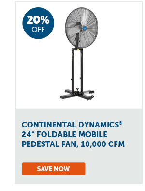 Pro_Cta_Continental Dynamics 24" Foldable Mobile Pedestal Fan, 10,000 CFM - Save Now